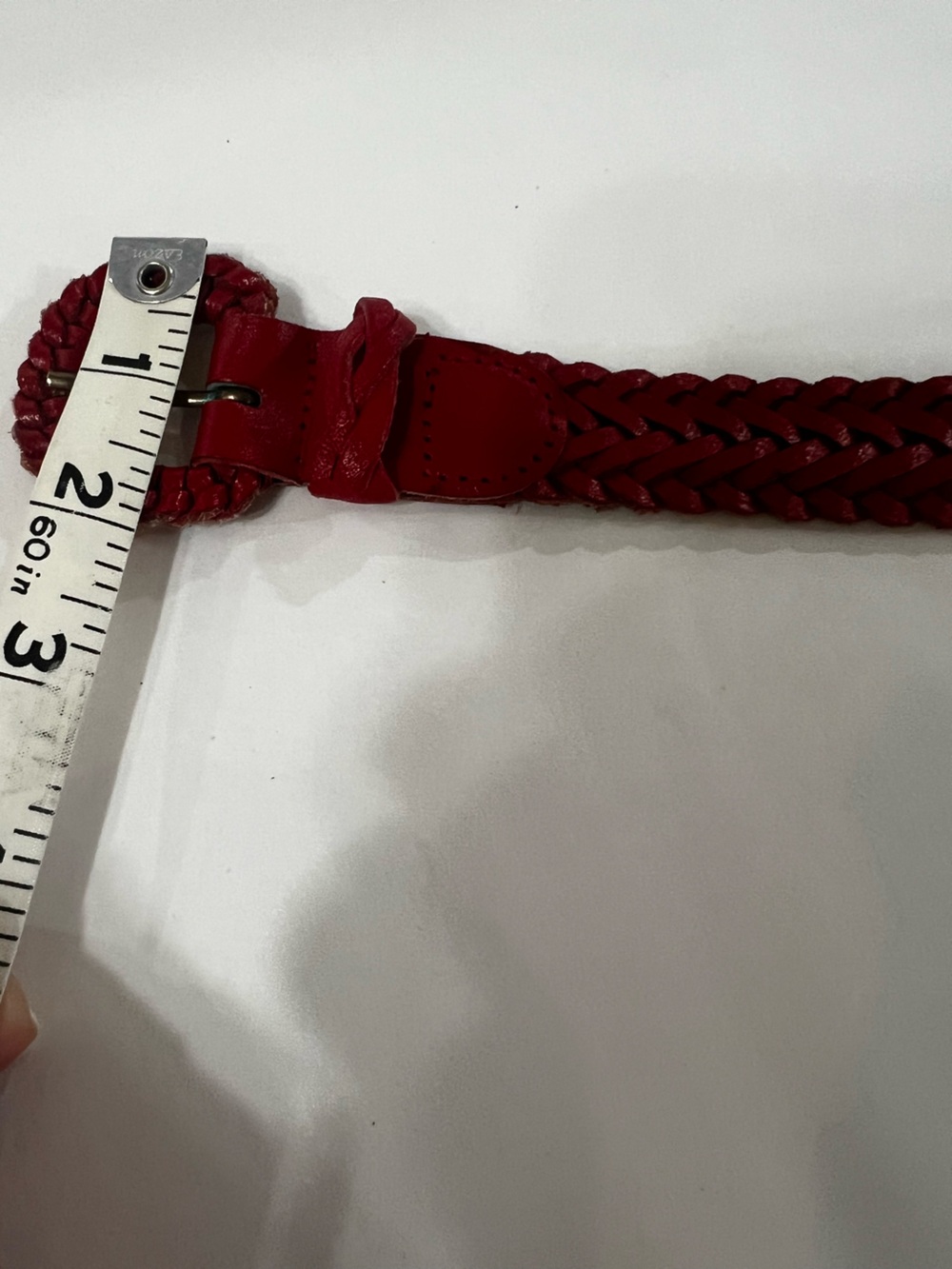 Genuine Leather Braided Belt Red Made in Argentina Western Boho - Picture 7 of 9